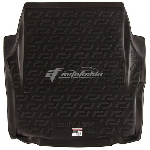 на фотографії гумовий килимок в багажник для bmw 3 f30 sedan з 2012-2018 року у кузові седан чорного кольору від lada locker