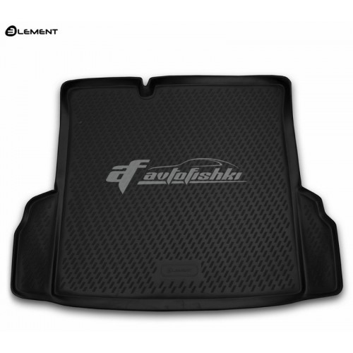 на фотографии резиновый коврик в багажник для Chevrolet Cobalt с 2013 года в кузове седан черного цвета от Novline