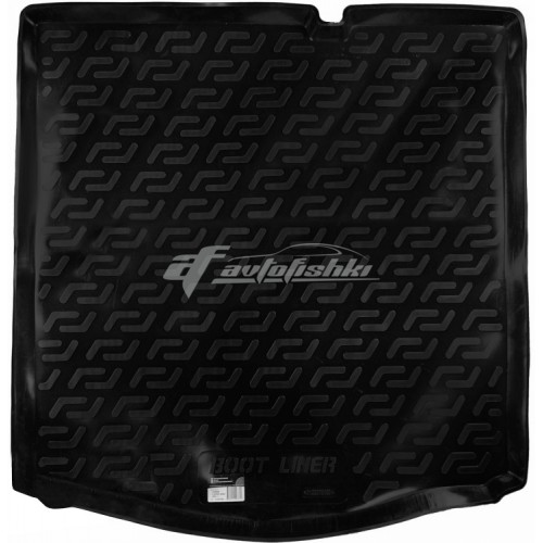 на фотографии резино-пластиковый коврик в багажник Citroen C-Elysee с 2012 года черного цвета от Lada Locker