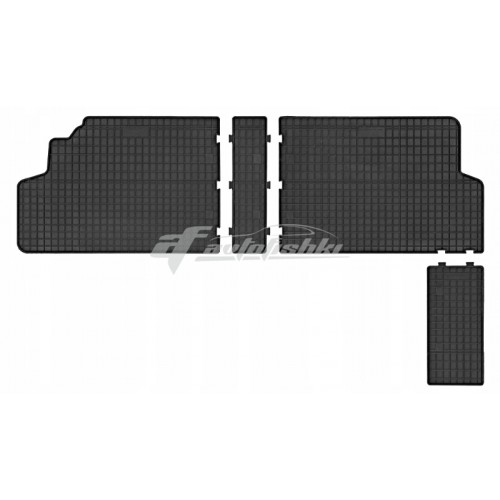На фотографии резиновые коврики в салон для Fiat Scudo 2 2007-2016 года на второй ряд сидений черного цвета от Frogum