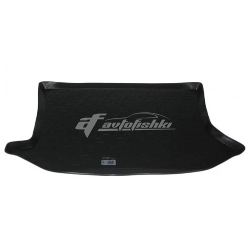 на фотографии резино-пластиковый коврик в багажник на Ford Fiesta 2002-2008 года первого поколения черного цвета от Lada Locker