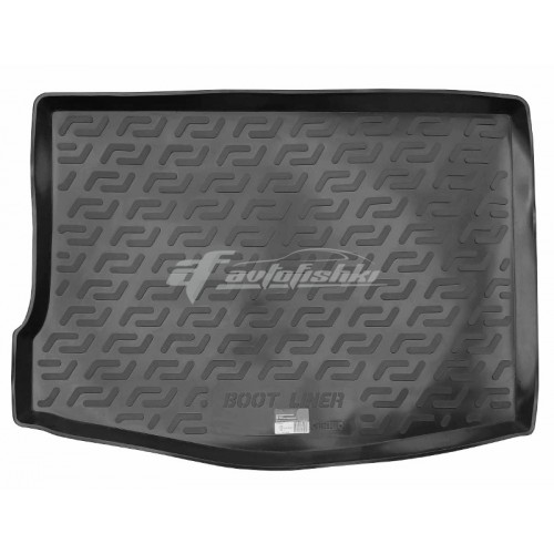 на фотографии резино-пластиковый коврик в багажник на Ford Focus 2 Hatchback 2008-2011 года в кузове хэтчбек от Lada Locker
