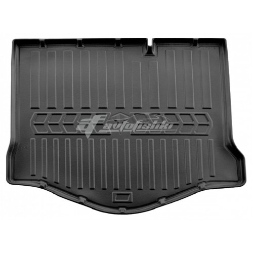 на фотографії гумовий 3d килимок у багажник для ford focus 2 hatchback другого покоління з 2008-2011 року в кузові хетчбек з докаткою від stingray