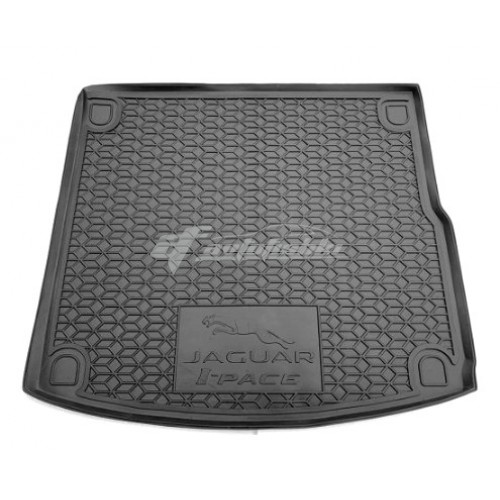 на фотографії гумовий килимок в багажник для Jaguar I-Pace з 2018 року чорного кольору від українського виробника Avto-Gumm