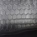 На фото резиновый черный коврик в багажник для Kia Rio Hatchback X-Line 2018-2019