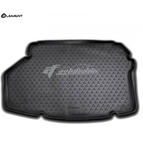 на фотографии резиновый коврик в багажник для Lexus ES 300h 2012-2019 года черного цвета от Novline