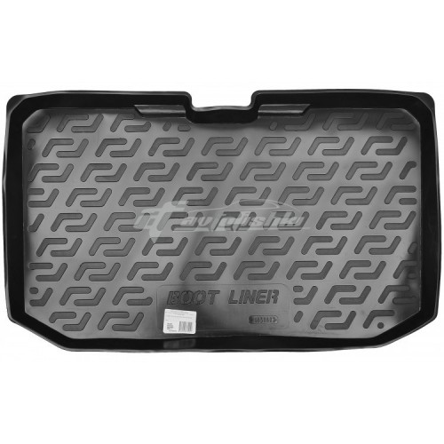на фотографии резино-пластиковый коврик в багажник для Nissan Note первого поколения 2005-2013 год от lada locker