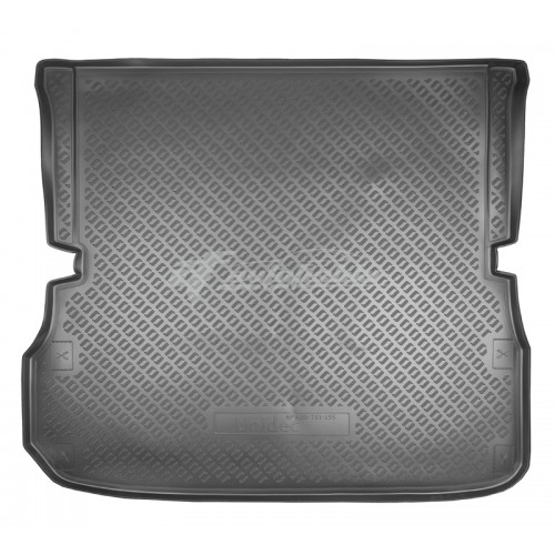 на фотографії гумовий килимок в багажник для Nissan Pathfinder четвертого покоління сім місць довгий 2014-2021 року від Norplast
