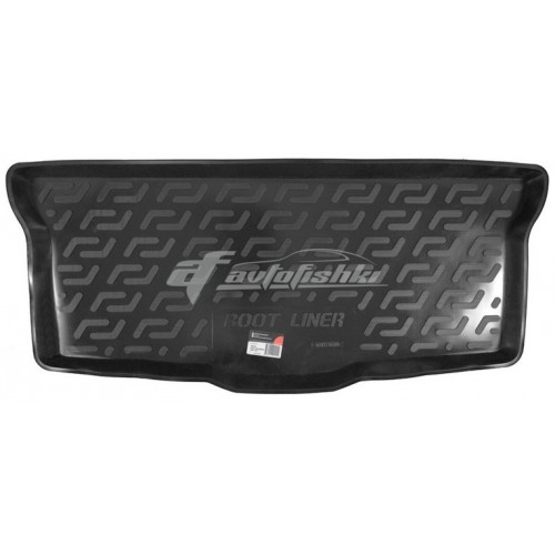 на фотографії гумовий килимок в багажник для toyota aygo першого покоління з 2005-2014 року чорного кольору від lada locker