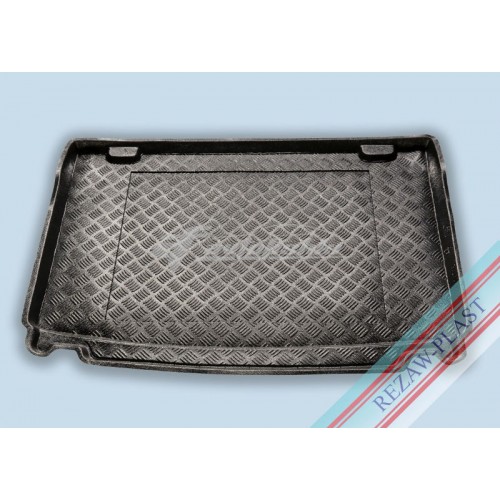 на фотографии резино-пластиковый коврик в багажник для Peugeot 206 SW 2002-2012 года черного цвета от Rezaw-Plast