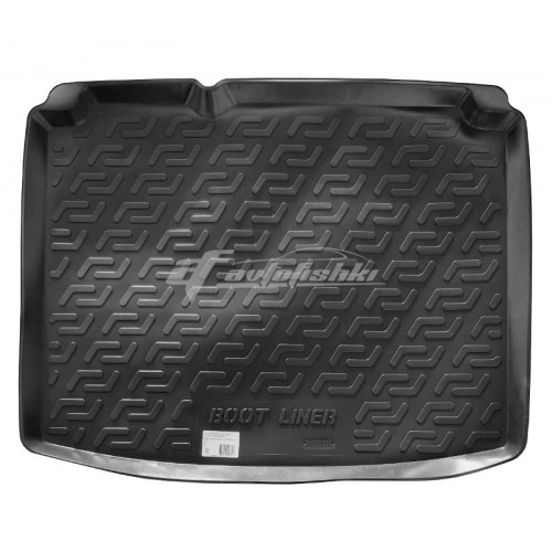 на фотографии резино-пластиковый коврик в багажник на Seat Leon 2005-2012 черного цвета от Lada Locker