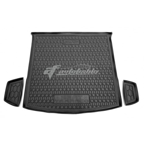 на фотографії гумовий килимок в багажник для Seat Tarraco верхня полиця з 2018 року чорного кольору від українського виробника Avto-Gumm