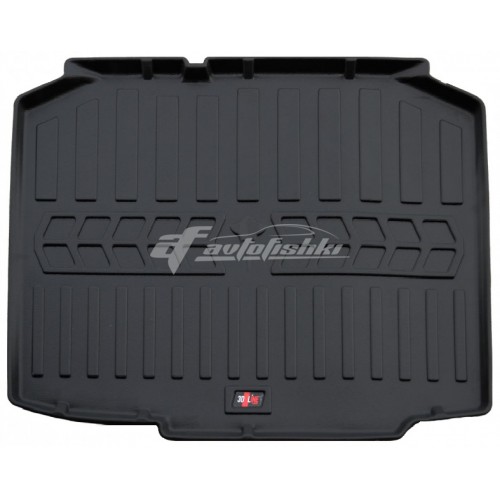 на фотографии резиновый 3d коврик в багажник для skoda fabia 2 hatchback с 2007-2014 года второго поколения в кузове хэтчбек от stingray
