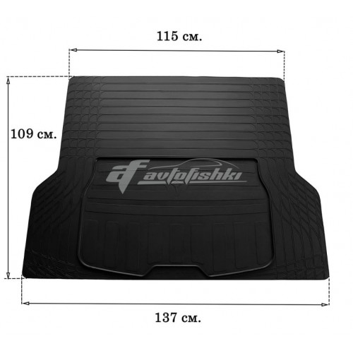 на фото универсальный резиновый коврик в багажник для авто uni boot l черного цвета от чешской компании stingray