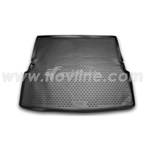на фотографії гумовий килимок багажника для infiniti qx56 першого покоління довгий з 2004-2010 року чорного кольору від виробника novline element