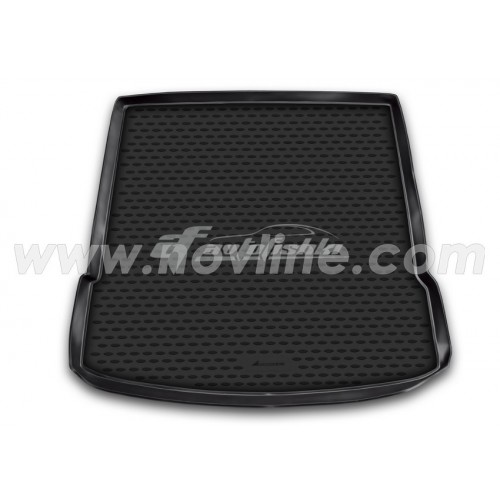 На фотографии резиновый коврик в багажник для Kia Mohave long с 2008 года черного цвета от Novline