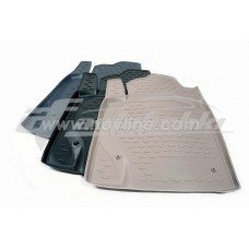 Резиновые коврики в салон на Audi A8 D3 Long (бежевые) 2002-2010 Novline (Element)