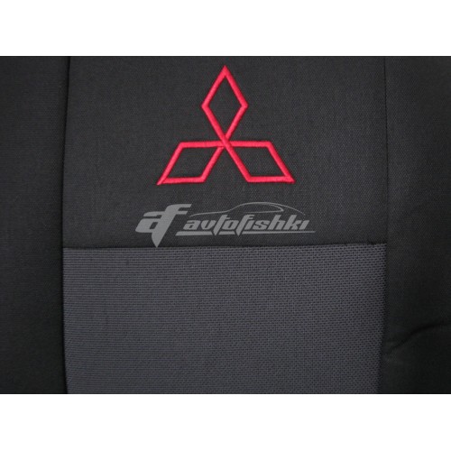 на фотографии чехлы на сиденья для Mitsubishi Outlander 2012-2020 года третьего поколения тканевые от украинского производителя EMC Elegant
