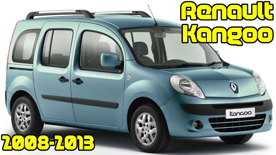 На фото автомобиль Renault Kangoo 2008-2013 голубого цвета